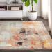 Orange/White 120 x 93 x 0.35 in Area Rug - 17 Stories Abstract Machine Braided Area Rug in Beige/White/Orange | 120 H x 93 W x 0.35 D in | Wayfair