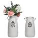 Ophelia & Co. Rivenbark 2 Piece White Ceramic Table Vase Set Ceramic in Gray/White | 11.02 H x 5.9 W x 5.9 D in | Wayfair