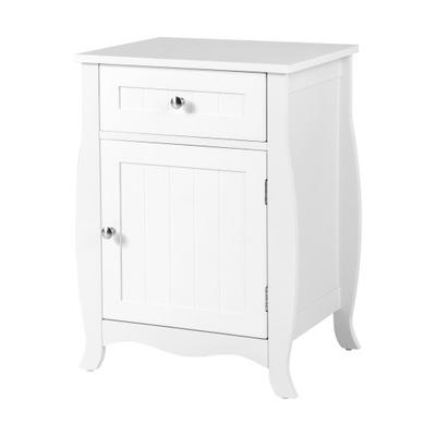 Costway Nightstand with Drawer Cabinet and Curved ...
