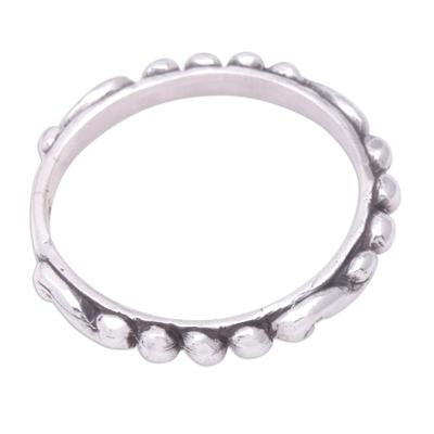 Sugar Orbs,'Sterling Silver Band Ring Crafted in Bali'