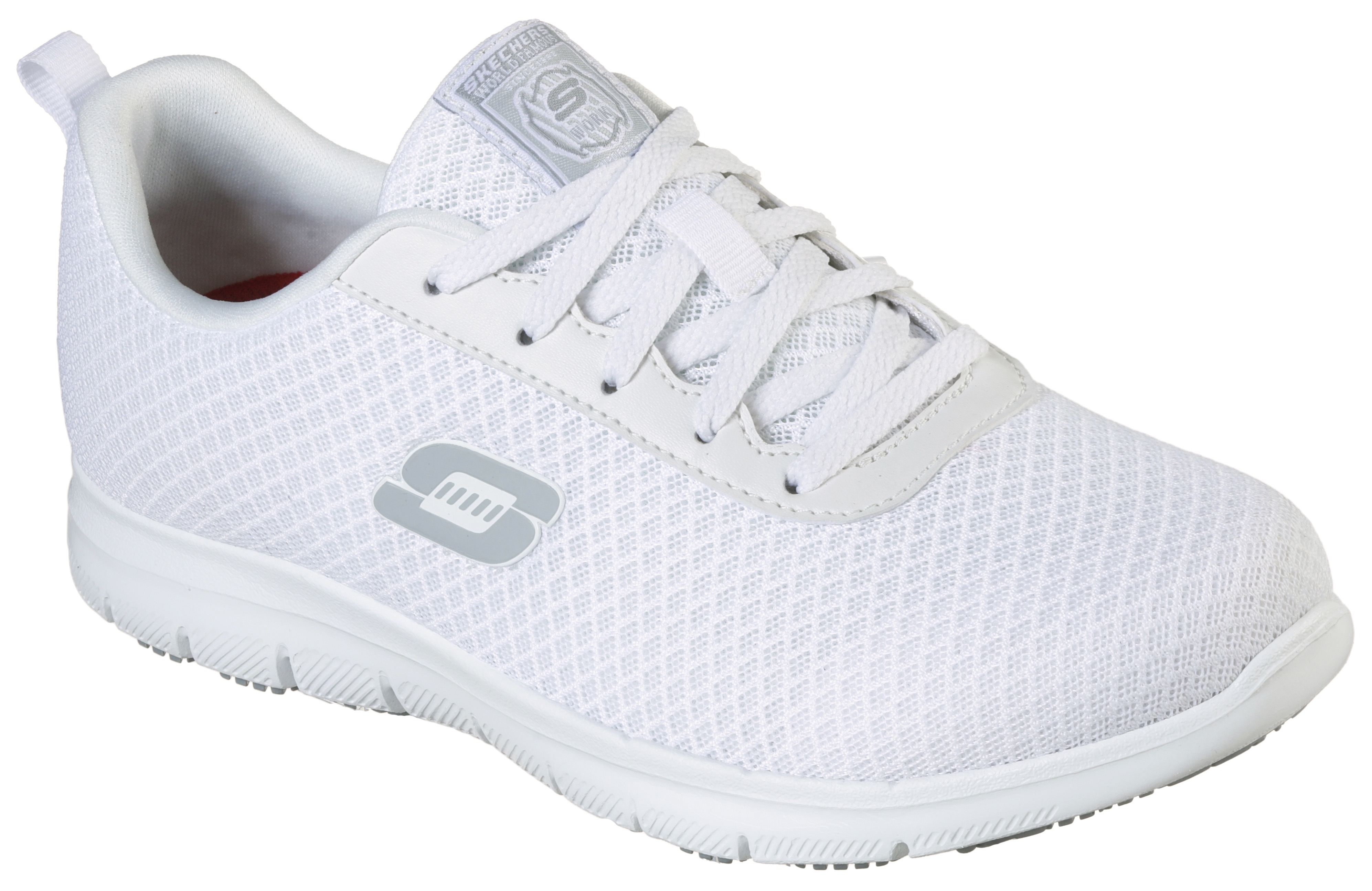 Berufsschuh SKECHERS "Ghenter-Bronaugh Schnürschuh" Gr. 38, weiß, 38, Synthetik, Textil, Schuhe, Schnürschuh für Gastronomie mit Skechers Memory Foam Innensohle