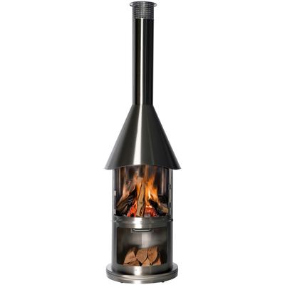 Grillkamin BUSCHBECK "Auckland", silber (edelstahl gebürstet), H:230cm Ø:65cm, Grills, Edelstahl gebürstet Image