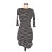 Shop The Trends Casual Dress - Bodycon: Black Stripes Dresses - Women's Size Medium