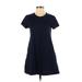 Uniqlo Casual Dress - A-Line: Blue Solid Dresses - Women's Size Small