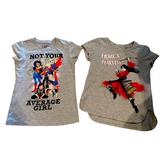 Disney Shirts & Tops | Girls Disney Mulan Dc Superhero T-Shirts Short Sleeves Size Small Cotton Sequins | Color: Gray/Red | Size: Sg