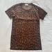 Coach Tops | Coach Leopard Print Mesh Short Sleeve T Shirt Med Small | Color: Black/Brown | Size: M