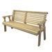 Amish Casual Heavy Duty Roll Back Treated Wooden Garden Outdoor Bench Wood/Natural Hardwoods in Brown/Green/White | 34 H x 62.75 W x 27 D in | Wayfair