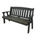 Amish Casual Heavy Duty Mission Treated Wooden Garden Outdoor Bench Wood/Natural Hardwoods in Brown/Green/White | 36.5 H x 62.75 W x 27 D in | Wayfair