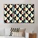 Corrigan Studio® Red Blue, Yellow Diamonds On Triangular Shapes II - Patterned Framed Canvas Wall Art Set Of 3 Metal in Black | Wayfair