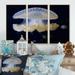 Rosecliff Heights -Spotted Jellyfish On Black - Nautical & Coastal Framed Canvas Wall Art Set Of 3 Canvas, in White | 28 H x 36 W x 1 D in | Wayfair