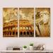 Latitude Run® Great Roman Empire - Street Art Framed Canvas Wall Art Set Of 3 Canvas, Wood in White | 28 H x 36 W x 1 D in | Wayfair