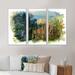 Loon Peak® Forest Motif Watercolor - 3 Piece Graphic Art on Canvas Canvas, Wood in White | 20 H x 36 W x 1 D in | Wayfair