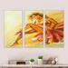 Everly Quinn Warm Coloured Flamenco Danscer - Modern Framed Canvas Wall Art Set Of 3 Metal in Brown/Red/Yellow | 32 H x 48 W x 1 D in | Wayfair