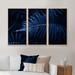 Bay Isle Home™ Tropical Leaves In Classic - Tropical Framed Canvas Wall Art Set Of 3 Canvas, Wood in Blue | 32 H x 48 W x 1 D in | Wayfair