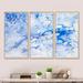Wrought Studio™ Blue & White Liquid Marble Art - Modern Framed Canvas Wall Art Set Of 3 Canvas, Wood in Blue/White | 20 H x 36 W x 1 D in | Wayfair