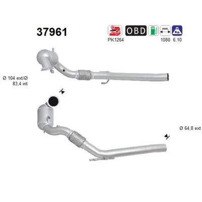 AS Katalysator für SKODA VW SEAT AUDI 5Q0254502DX 5Q0254502LX 37961