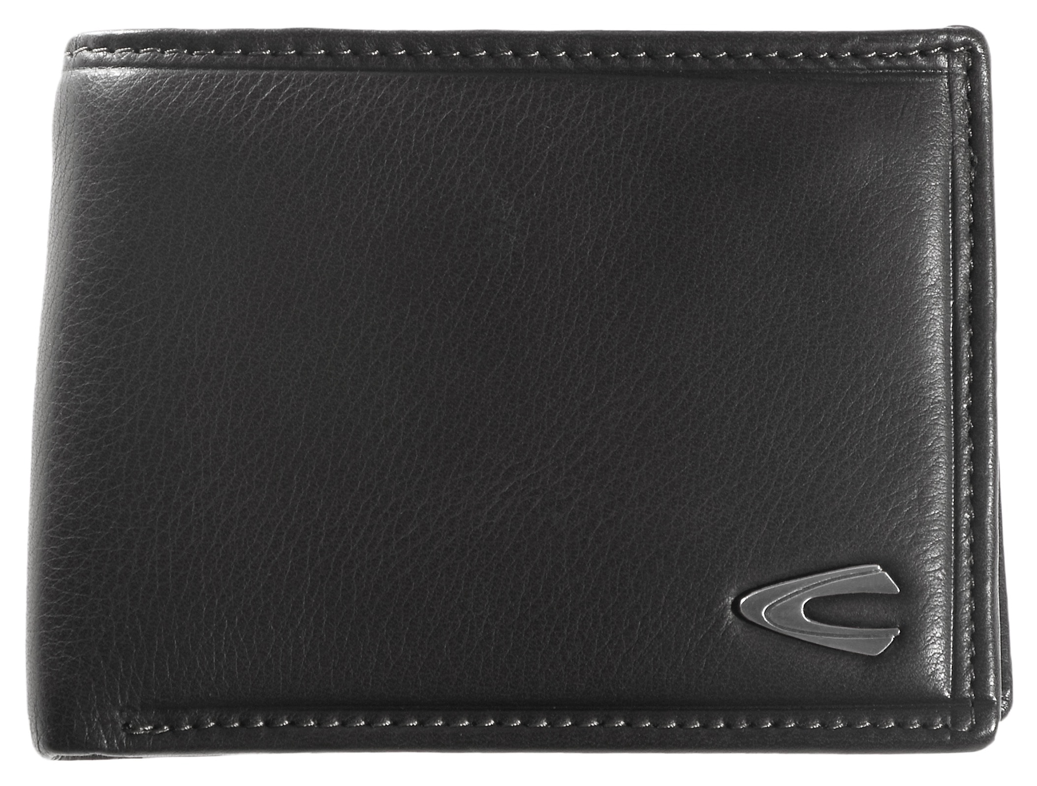 Geldbörse CAMEL ACTIVE "Vegas", schwarz, Leder, clean, gepflegt, unifarben, Kleinlederwaren, aus hochwertigem Rindsleder mit Metall Logo Image