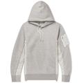 Ma-1 Nylon-trimmed Cotton-blend Jersey Hoodie - Gray - Sacai Sweats