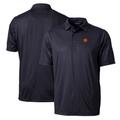 Men's Cutter & Buck Black Clemson Tigers Big Tall Pike Double Dot Print Stretch Polo