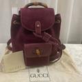 Gucci Bags | Gucci Bamboo Mini Suede Purple Backpack | Color: Pink | Size: L 8" X H 9" Approx