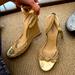 Michael Kors Shoes | $348 Michael Kors Gold Siren Wedge Leather Espadrille Authentic, Euc | Color: Gold/Tan | Size: 10