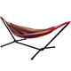 idooka Hammock with Stand Outdoor & Summer Garden Furniture Swing Chair with Metal Frame Camping Essential 120KG Heavy Duty Capacity Canvas Material Garden Furniture Destress Gifts