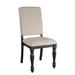 Fabric Upholstery Side Chairs 2pc Set Grayish Brown Finish Wood Frame Nailhead Trim Turned Legs Dining Furniture