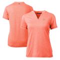 Women's Cutter & Buck Heather Orange Houston Astros DryTec Forge Stretch V-Neck Blade Top