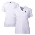 Women's Cutter & Buck White Texas Rangers DryTec Forge Stretch V-Neck Blade Top