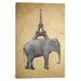 East Urban Home 'Elephant w/ Eiffel Tower' Painting Print on Canvas Canvas | 32 H x 12 W x 1.5 D in | Wayfair ESUR6300 37449504