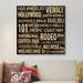East Urban Home LA in Words by Luke Wilson - Gallery-Wrapped Canvas Giclée Canvas, Cotton in Black/Brown/Green | 12 H x 12 W x 0.75 D in | Wayfair