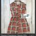 Lularoe Dresses | Lularoe Xs Plaid Denim Chambray Stacie Dress | Color: Cream/Red | Size: Xs
