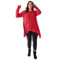 Plus Size Women's Shark Bite Pullover Tunic Sweater by Soft Focus in Classic Red (Size M)