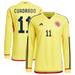Men's adidas Juan Cuadrado Yellow Colombia National Team 2022/23 Home Replica Long Sleeve Player Jersey