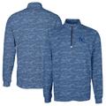 Men's Cutter & Buck Navy Kansas City Royals Traverse Camo Print Stretch Quarter-Zip Pullover Top