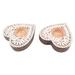Bungalow Rose Handmade Warm Heart Wood Tealight Candle Holders (Pair) Wood in Brown/White | 0.9 H x 4.1 W x 4.1 D in | Wayfair