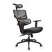 Inbox Zero Multifunction Joudy Ergonomic Executive Chair Upholstered in Gray/Black/Brown | 43.7 H x 27.36 W x 27.5 D in | Wayfair