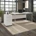 Huckins Hybrid 60W x 30D Desk & 3 Drawer Mobile Pedestal Wood/Metal in Brown/White Laurel Foundry Modern Farmhouse® | Wayfair