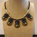 J. Crew Jewelry | J. Crew Statement Necklace Antiqued Gold W/ Blue & Green Acrylic Stones On Cord | Color: Blue/Gold | Size: Os