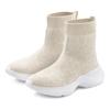 Sneaker LASCANA "Sock Boot", Damen, Gr. 39, beige, Obermaterial: 100% Textilmaterial. Futter: 100% Textilmaterial. Decksohle: 100% Textilmaterial. Laufsohle: 100% Synthetik, unifarben, casual, Schuhe, elastisches Material, Slipper, Boot,...