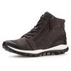 Schnürboots GABOR ROLLINGSOFT, Damen, Gr. 37, grau (dunkelgrau, used), Nubukleder, sportlich, Schuhe, Keilabsatz, Komfortboots mit profilierter Gummilaufsohle