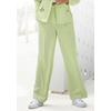 Palazzohose LASCANA, Damen, Gr. 40, N-Gr, grün (limone), Stoff, Obermaterial: 64% Polyester, 32% Viskose, 4% Elasthan, unifarben, modisch, figurumspielend lang, Hosen, im Business-Look, elegante Anzughose mit Taschen, Topseller
