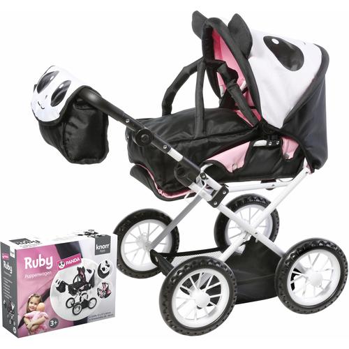 „Kombi-Puppenwagen KNORRTOYS „“Ruby – Panda““ Puppenwagen schwarz-weiß (panda) Kinder Puppenwagen -trage mit Wickeltasche“