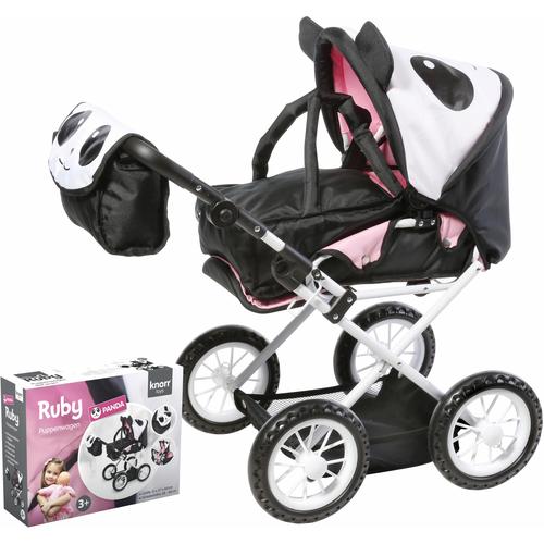 "Kombi-Puppenwagen KNORRTOYS ""Ruby - Panda"" Puppenwagen schwarz-weiß (panda) Kinder Puppenwagen -trage mit Wickeltasche"