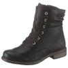 Schnürboots RIEKER, Damen, Gr. 39, schwarz, Lederimitat, klassisch, Schuhe Schnürboots Winterboots Damenschuh, Winterboots, Blockabsatz, Stiefelette mit dezenter Nietenverzierung