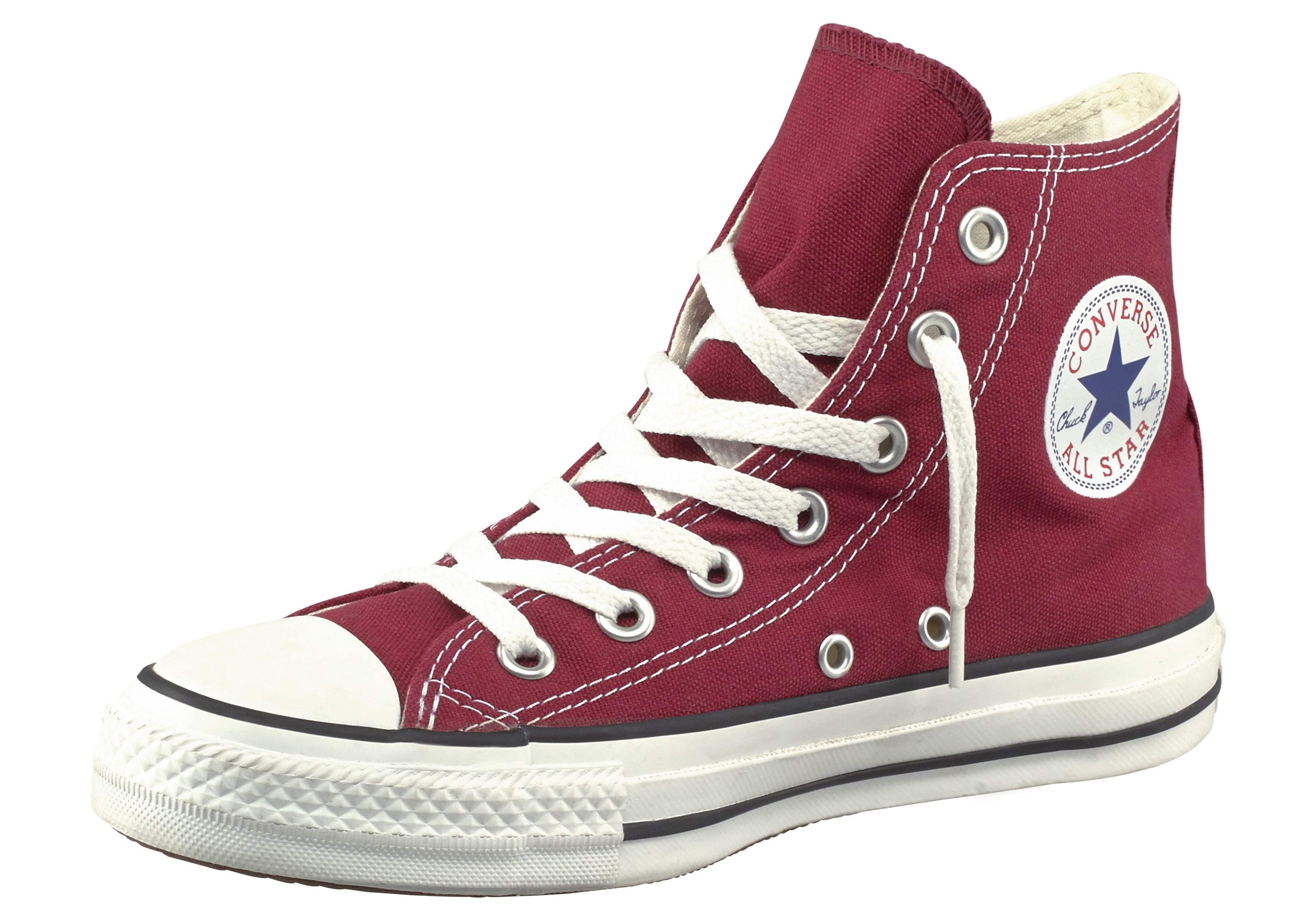 Sneaker CONVERSE "Chuck Taylor All Star Hi", Gr. 37, rot (maroon), Textil, Schuhe Damenschuh Freizeitschuh Skaterschuh Herrenschuh Canvassneaker Sneaker, Topseller