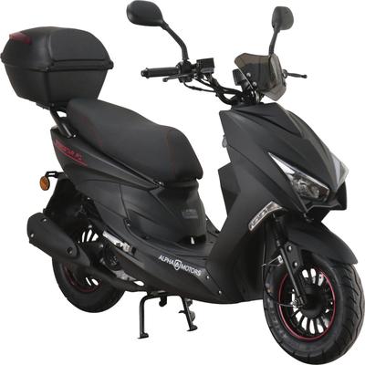Motorroller ALPHA MOTORS "Speedstar FI", schwarz (mattschwarz, schwarz), Motorroller & Mofas, 45 km/h, mit Lenkerschloss, B:68cm H:105cm L:183cm, Topseller Image