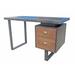 Foundry Select Modern 2 Drawer Writing Desk Metal in Blue | 31 H x 60 W x 20 D in | Wayfair 61449562E1844569BB990EA1B447A950