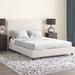 Wade Logan® Audraya Upholstered Platform Bed Metal in White/Black | 40 H x 56 W x 79 D in | Wayfair 1BAA705E22C94FAD886177B0C59F2C64