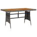 Winston Porter Outdoor Dining Table Garden Porch Solid Acacia Wood PE Rattan Wood/Metal/Wicker/Rattan in Gray | 28.3 H x 51.2 W x 27.6 D in | Wayfair